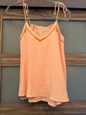 Ariat Peach Tie-Strap Embroidered Camisole